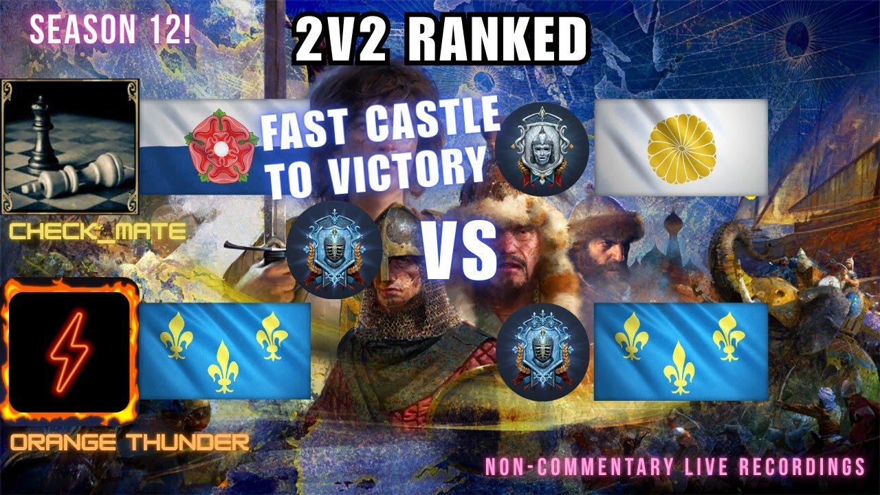 AOE4 2v2 S12 #21: House of Lancaster & French VS Japanese & French on Prairie