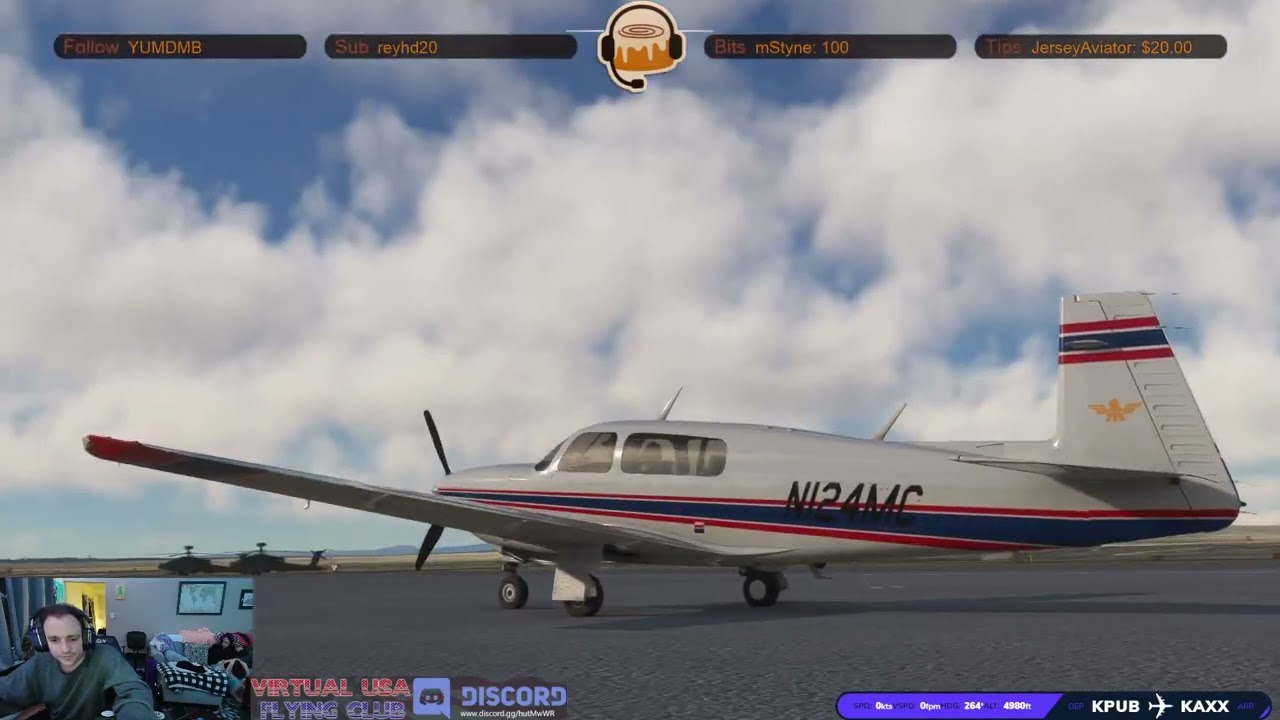 [MSFS2020][VATSIM] Mooney M20 | Angel Fire KAXX | Virtual USA Flying Club