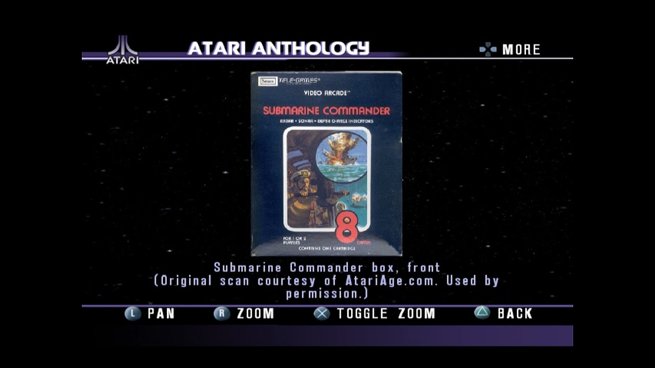 Atari Anthology - PS2 - Submarine Commander - Manual & Box Art