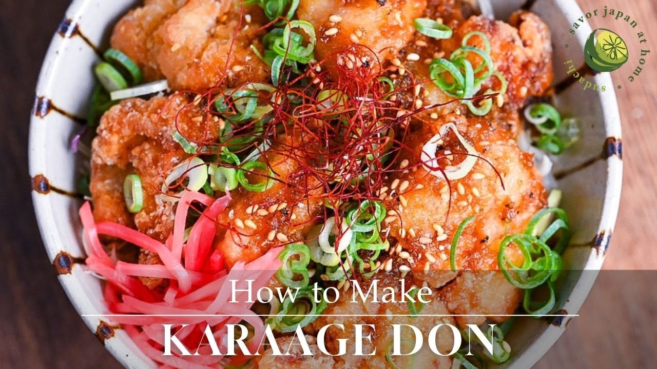 Karaage Don Recipe (Japanese Fried Chicken Rice Bowl)