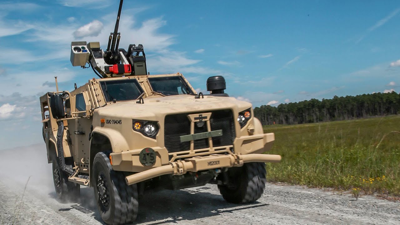 U.S. Marine Test an Deadliest Weapons mounted to a Joint Light Tactical Vehicle