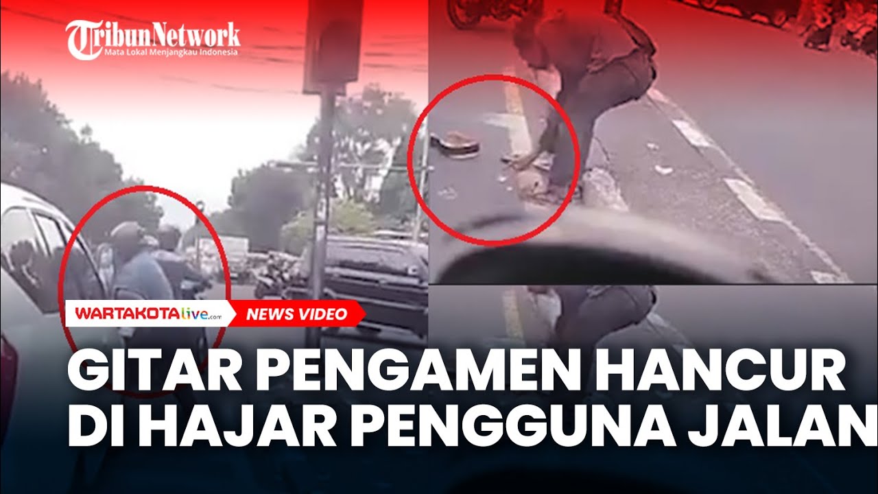 Gitar Pengamen Hancur di Hajar Pengguna Jalan di Perempatan Inhoftank Bandung