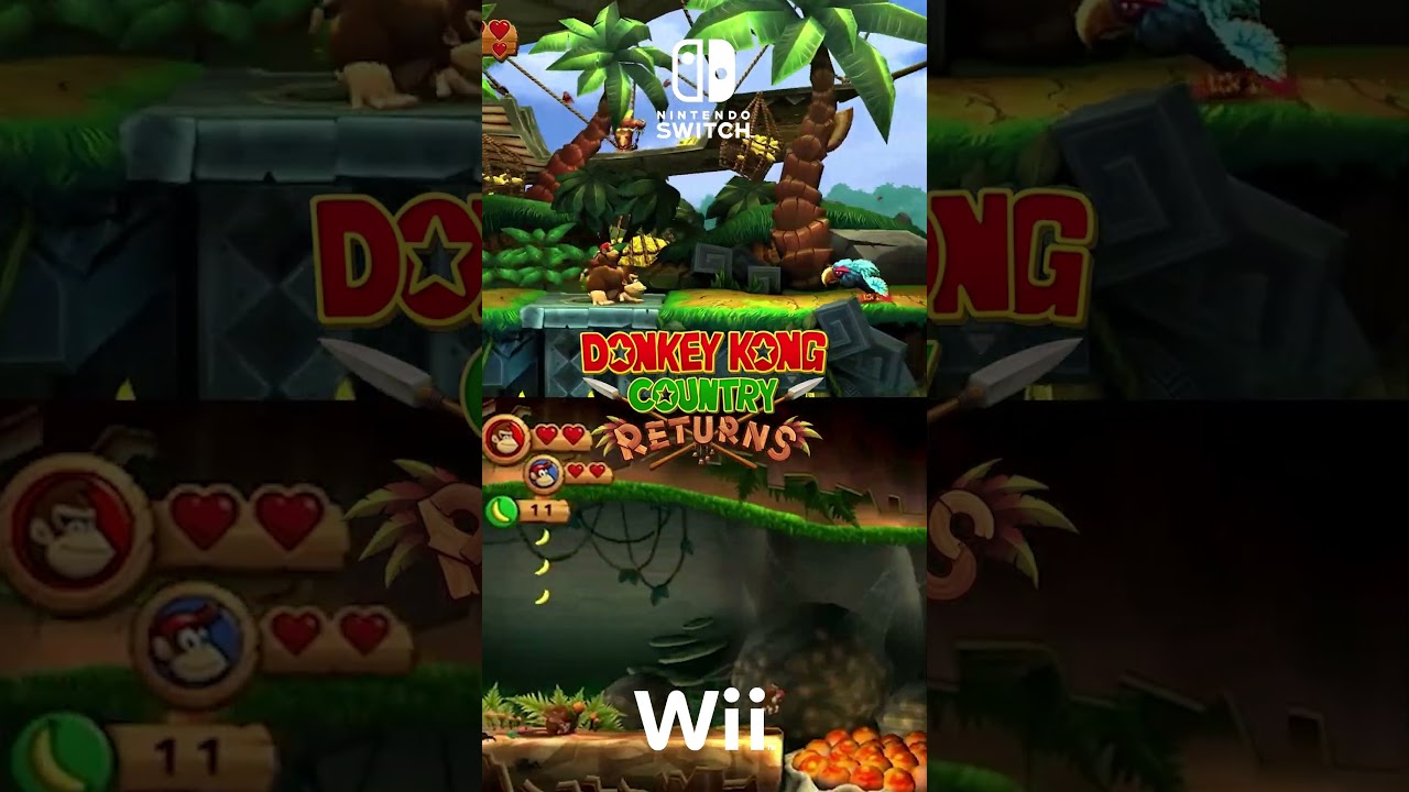 Donkey Kong Country Returns &mdash; сравнение Wii и Switch #сравнение #donkeykong #nintendo #switch