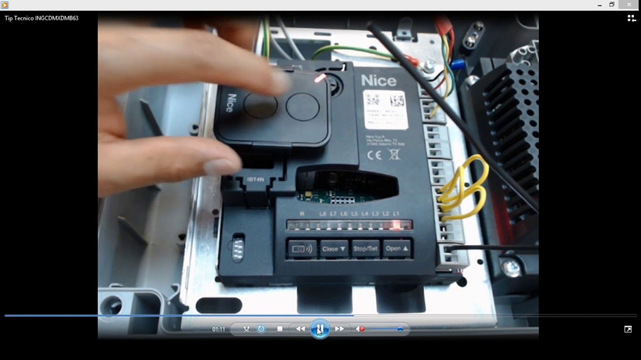 NICE - Borrar y Agregar Transmisores Inalámbricos a Motor TOO3024KLT V1