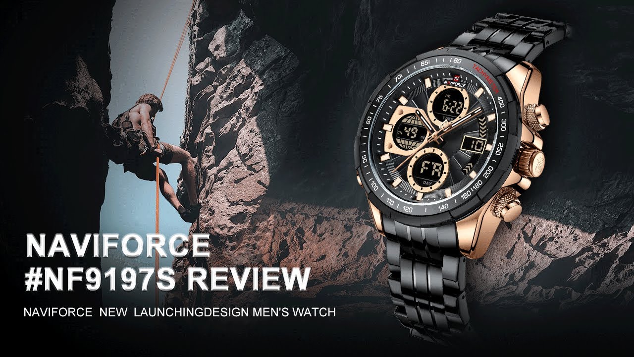 unboxing of NAVIFORCE Watch review丨NF9197 multifunctional LED Digital men's watch real watch display