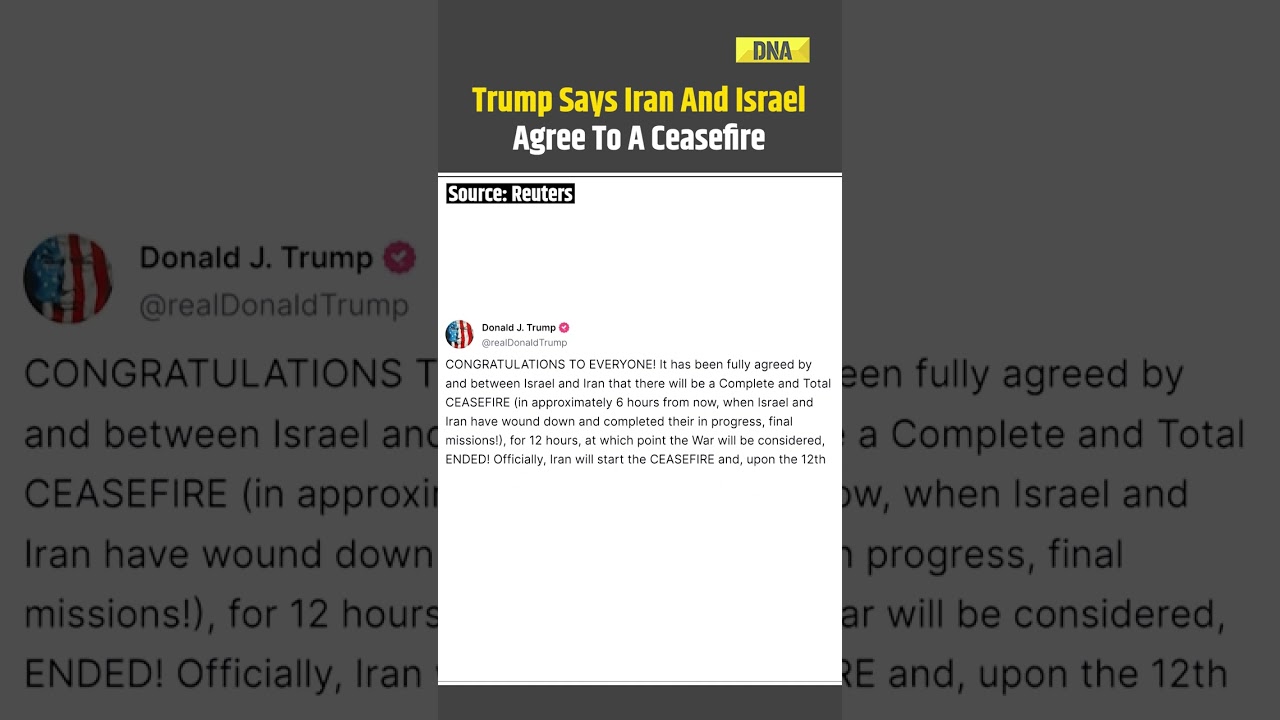 Trump Says Iran And Israel Agree To A Ceasefire 