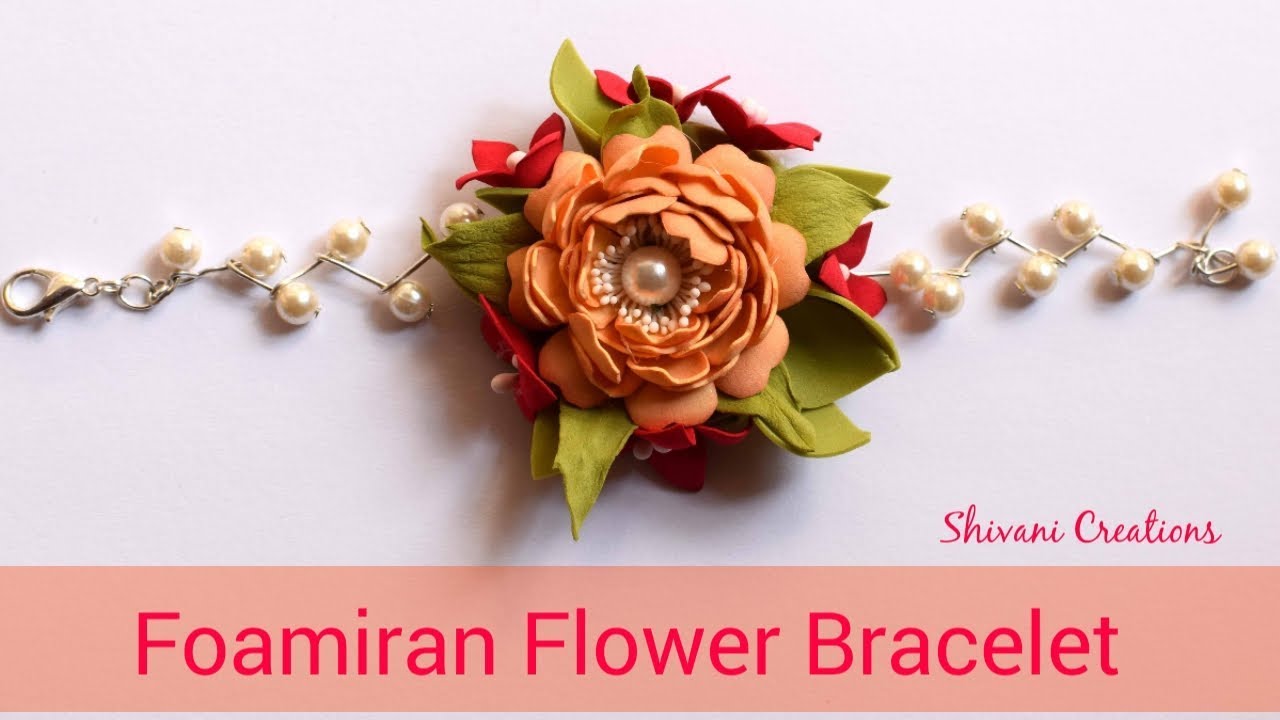 Fomiran Flower Bracelet/ How to make Foam Flower Bracelet/ Handmade Accessories/ DIY Pearl Bracelet