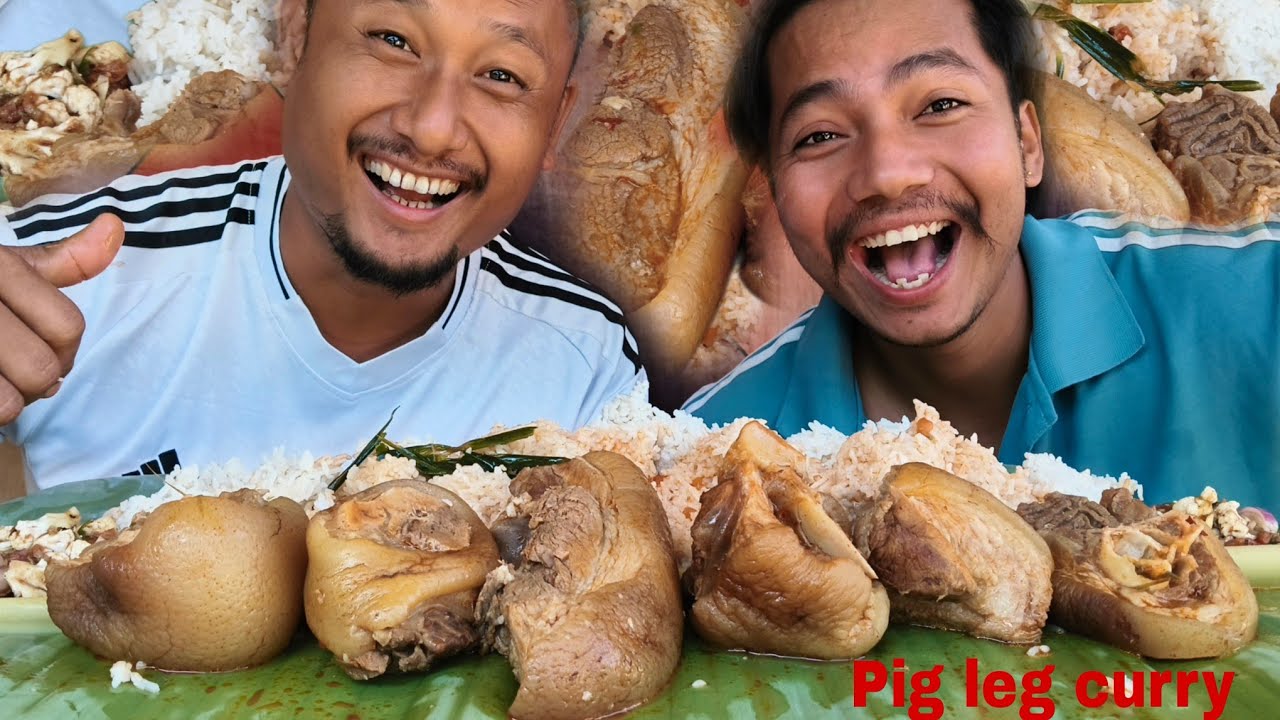 Mukbang with Avibo vlogs ll Eating delicious pork leg curry, Cook pure naga style@AvikaShohe-by8pp 