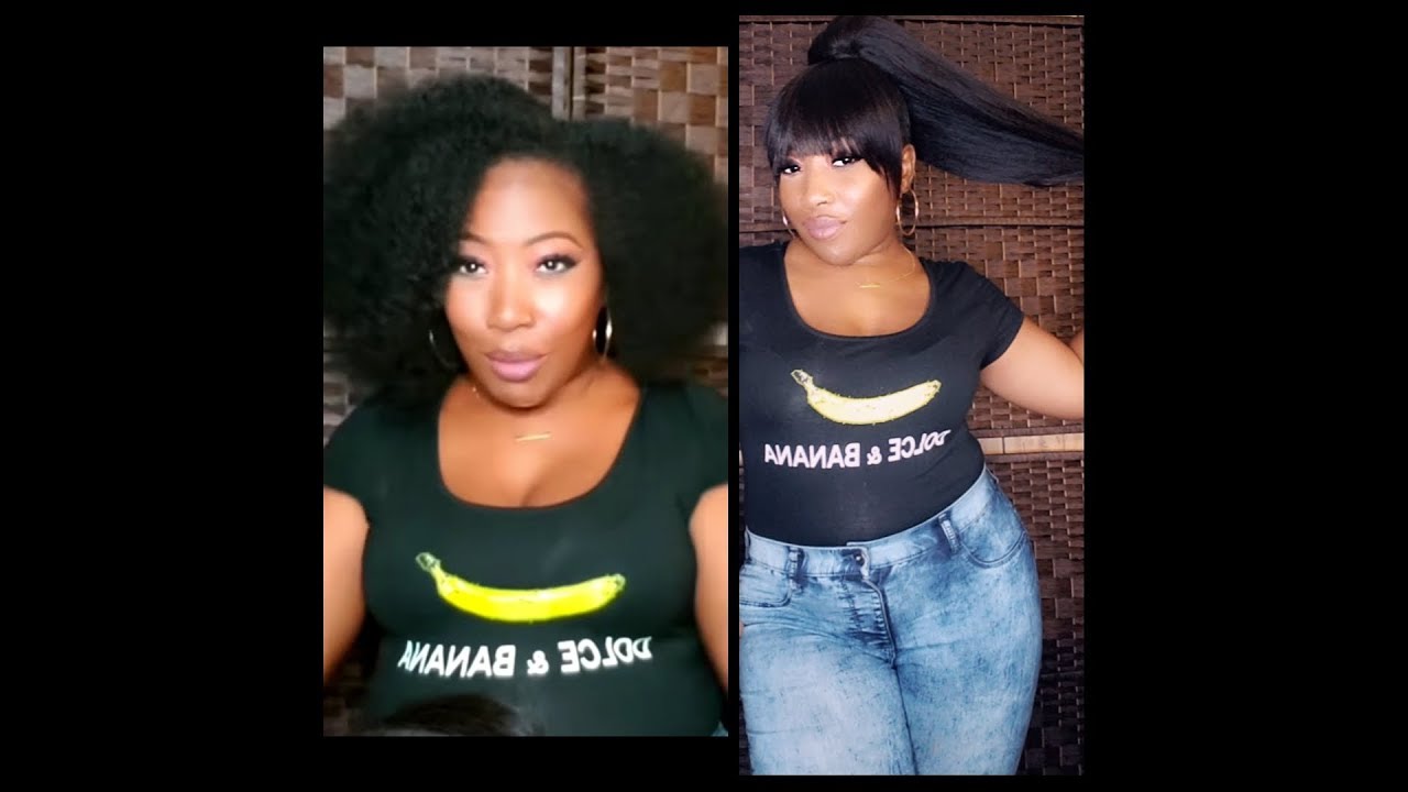 A Perfect Combo Drawstring Ponytail & Clip in Bang Tutorial