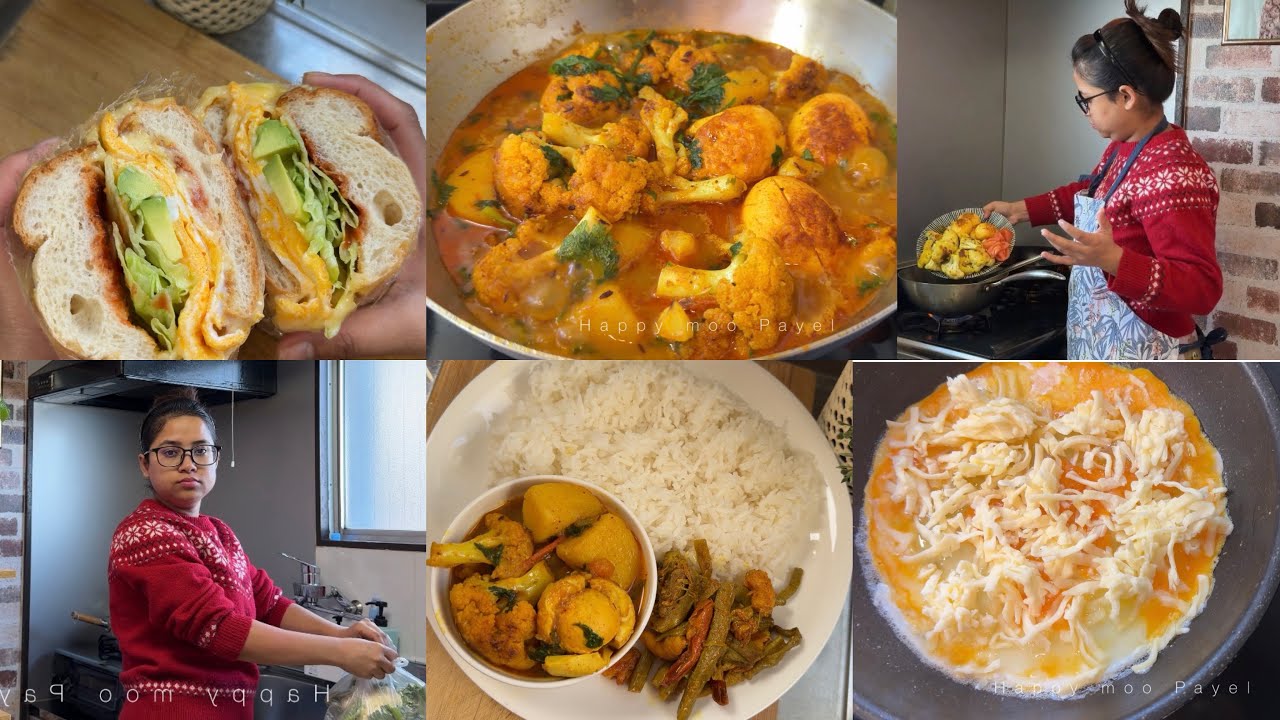 অন্যরকম Breakfast বানিয়ে শীতের দুপুরে করলাম ডিম-ফুলকপি আর চিংড়ি কচুর লতি 