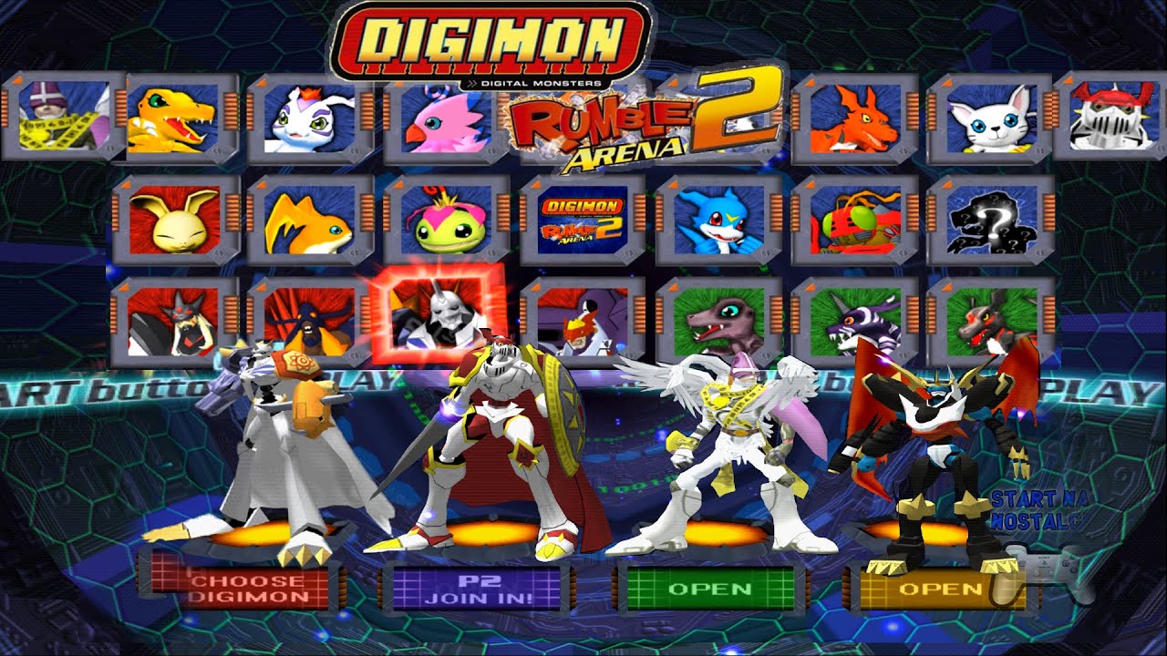 Digimon Rumble Arena 2 - ALL CHARACTERS / TODOS PERSONAGENS / + DIGIVOLUTIONS