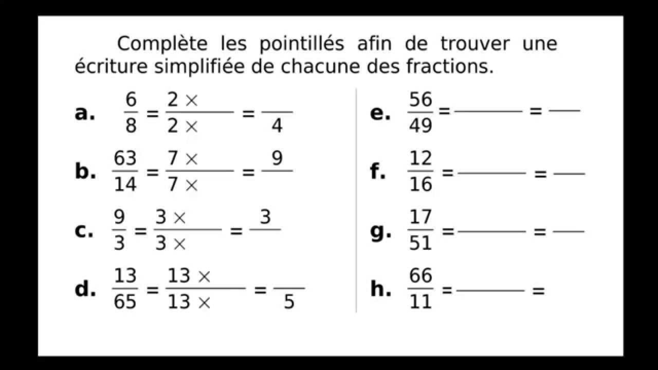 Vidéo élèves : Simplification de fractions