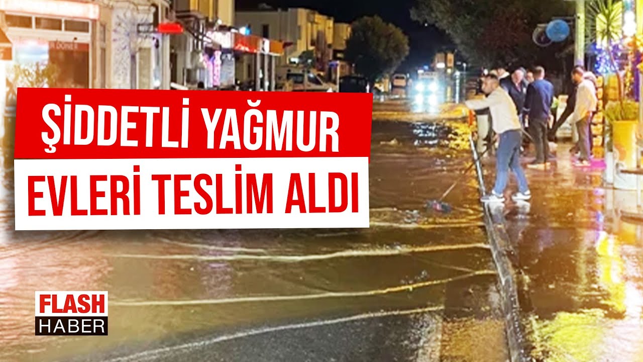 Bodrum&rsquo;da Sağanak Yağış ve Dolu! Duvar &Ccedil;&ouml;kt&uuml;, Yollar G&ouml;le D&ouml;nd&uuml; | 25.12.2025
