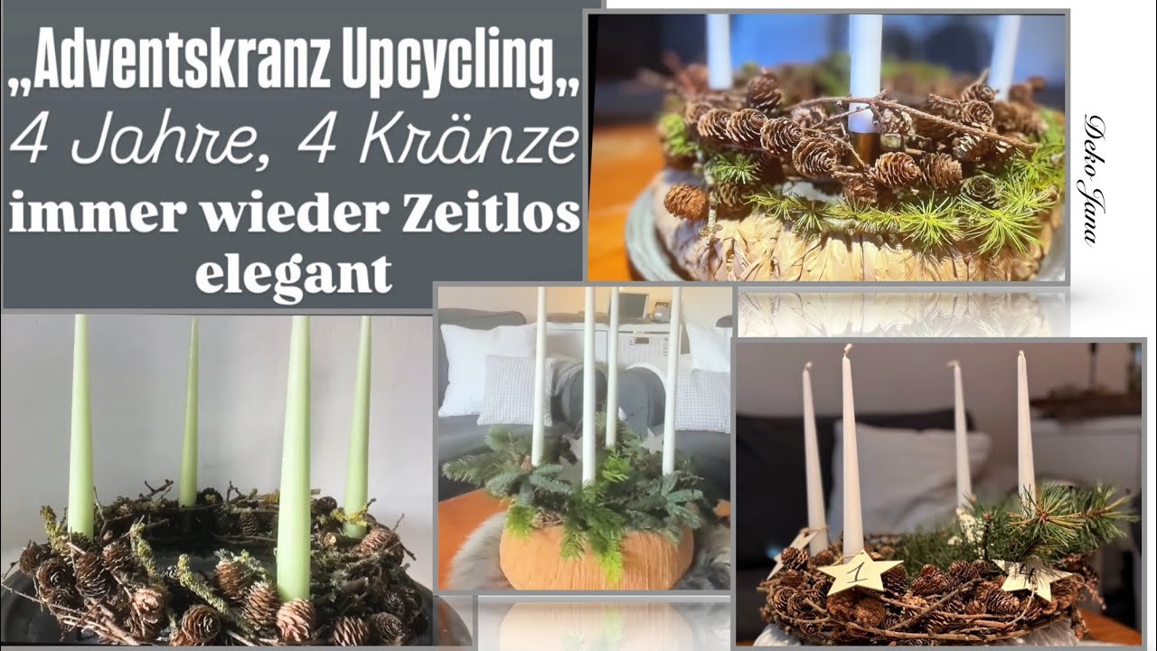 DIY: 4 Jahre 4 Kränze, How to, Adventskranz Upcycling, Deko Jana
