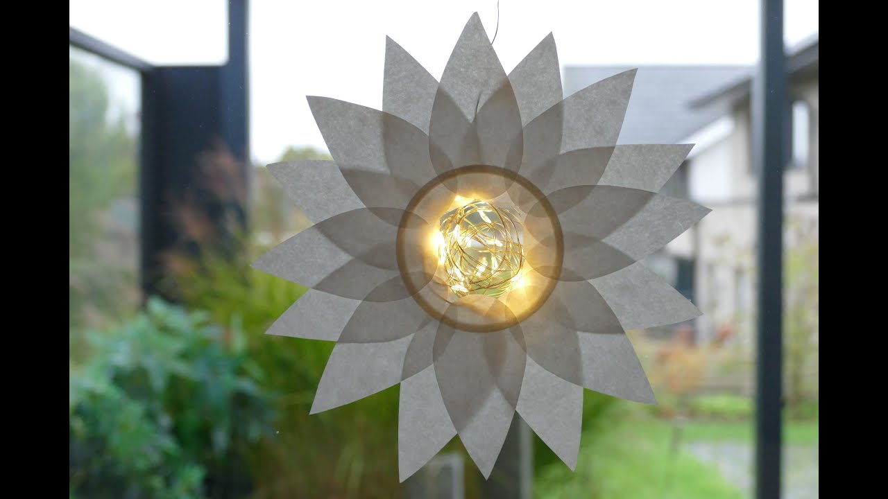 DIY Lichtobjekt Blüte als Fenster-/Tischdeko – DIY Weihnachtsdeko – DIY illuminated flower