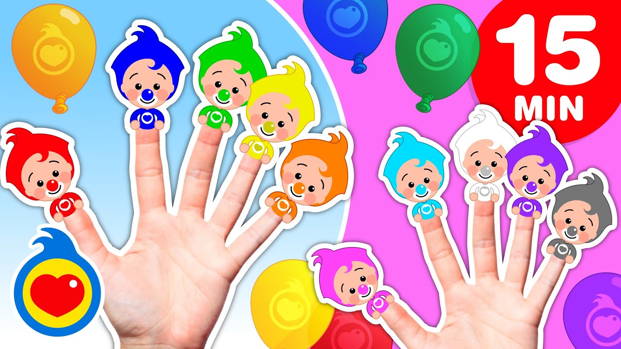 A Explotar Los Globos (Familia Dedos de Colores)﻿ | Y Más Vídeos Divertidos (15 Min) | Plim Plim