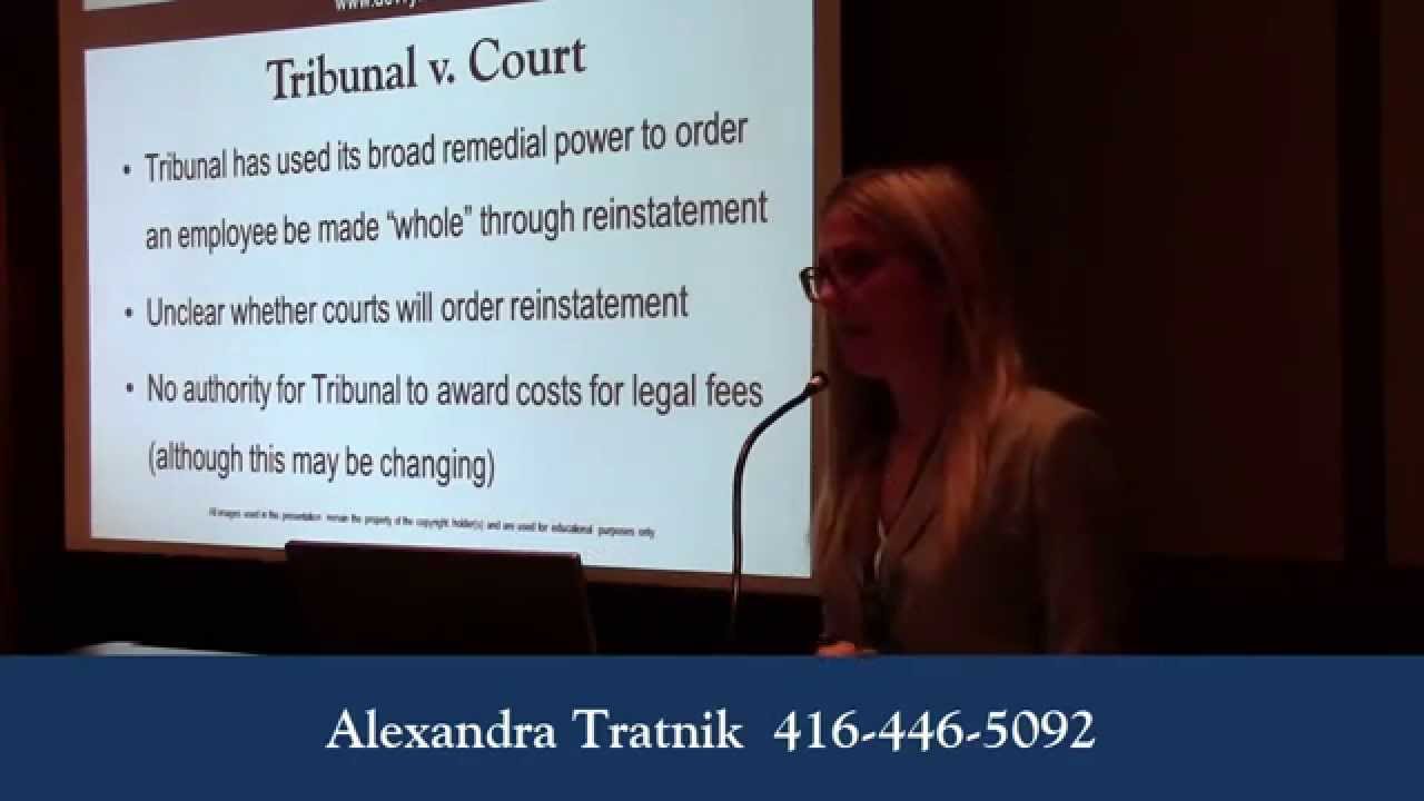 Human Rights Damages in Wrongful Dismissal Cases - Alexandra Tratnik
