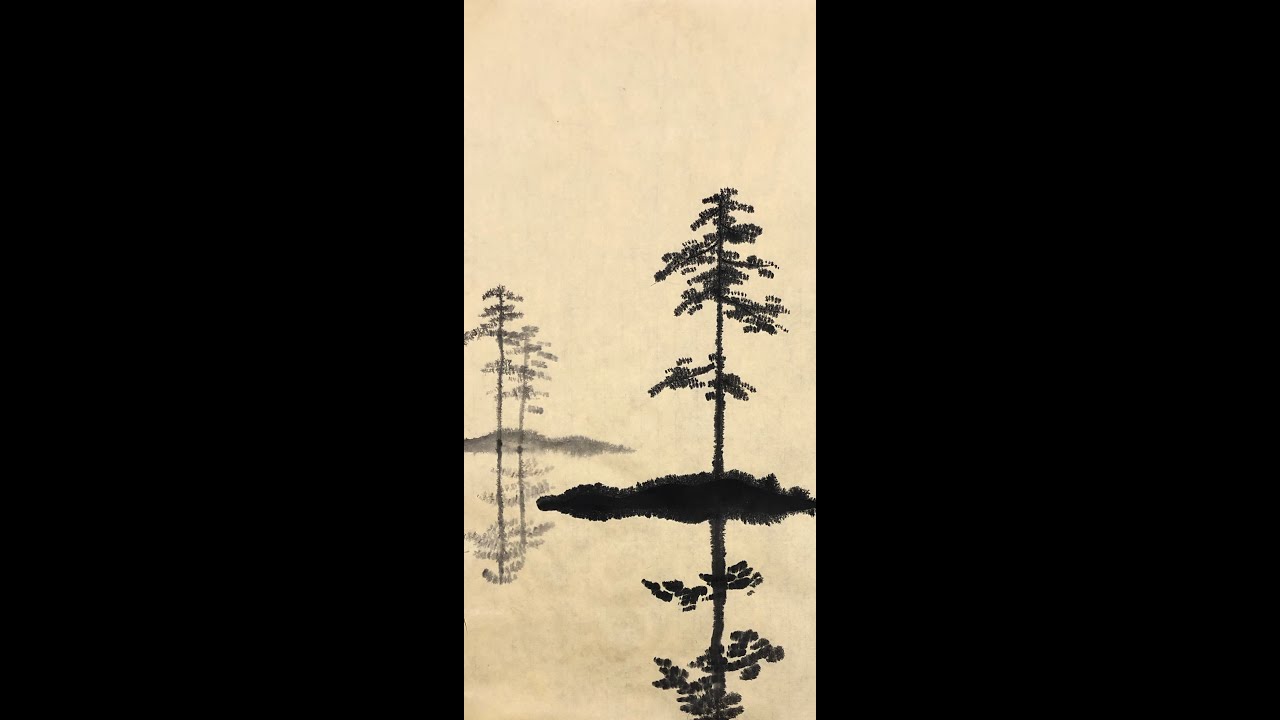 Painting landscape | Japanese ink painting sumie