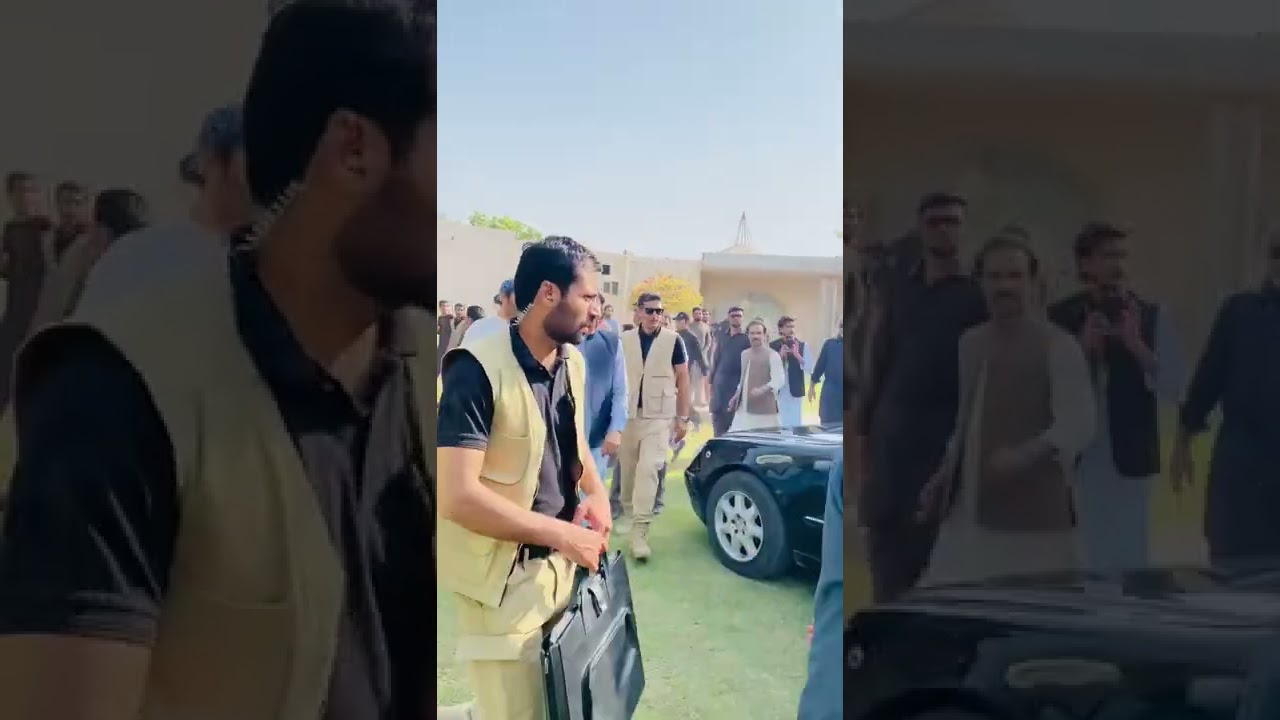 Chairman PTI Imran Khan and Chief Minister Punjab Sardar Usman Buzdar going back to Multan Airport.