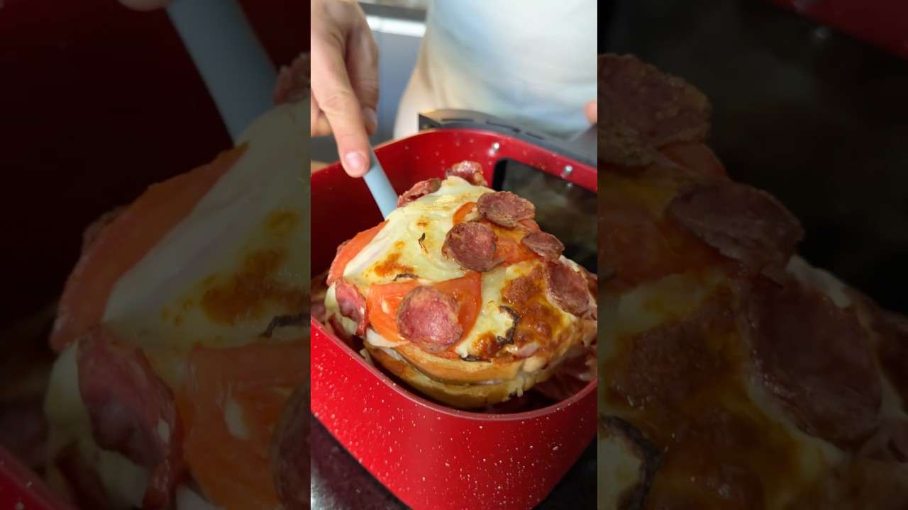 Muito melhor que pizza! Lanche de pregui&ccedil;oso na Airfryer! #receitas #lanche #airfryer