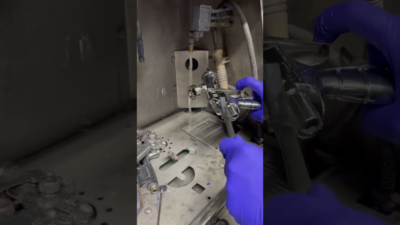 Cleaning a paint spray gun