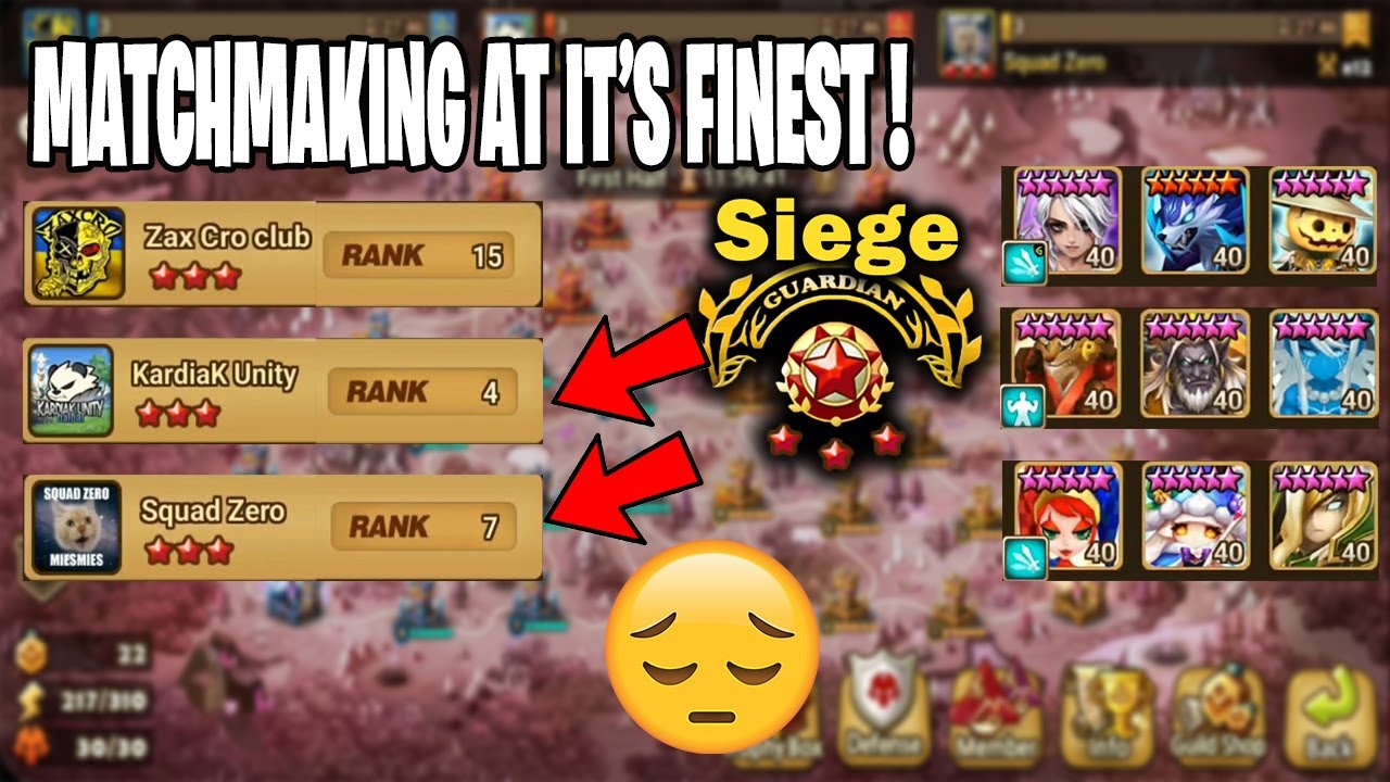 I Messed Up... / G3 SIEGE : ZCC v Kardiak Unity v Squad Zero (Summoners War)