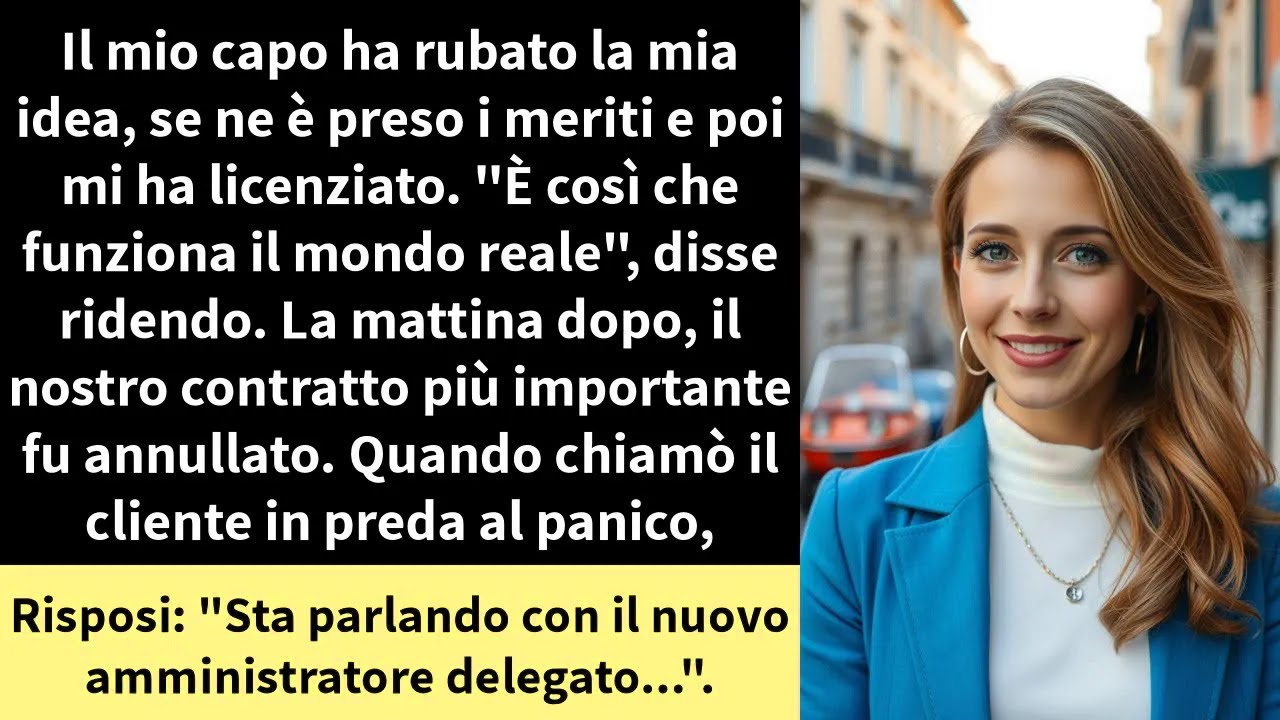 Il mio capo ha rubato la mia idea, se ne è preso i meriti e poi mi ha licenziato.