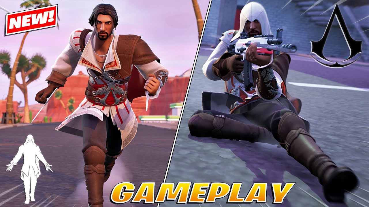 NEW Assassins Creed Ezio Auditore Skin with Hidden Blades Gameplay! Fortnite
