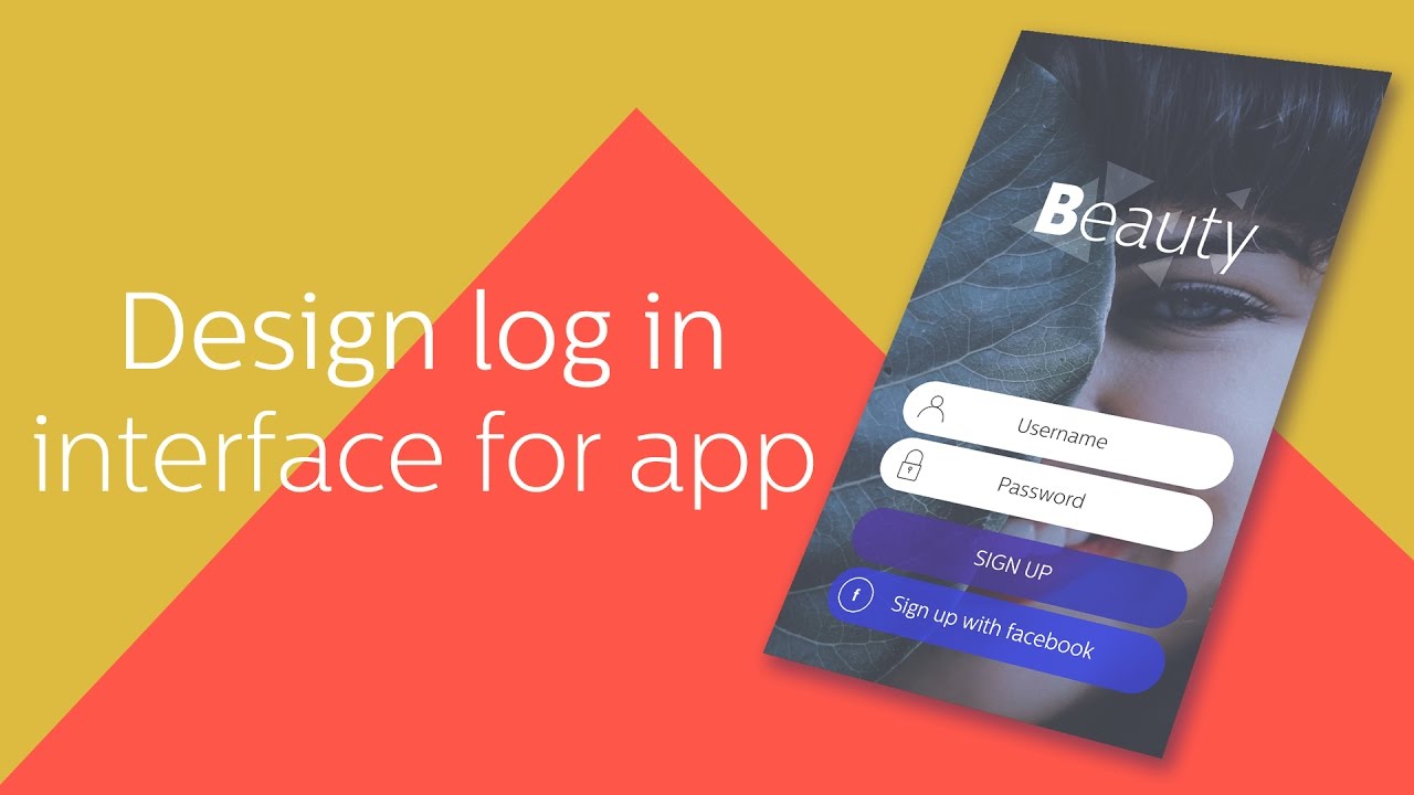 HOW TO DESIGN LOGIN APP INTERFACE IN PHOTOSHOP FOR BEGINNERS (UI/UX)