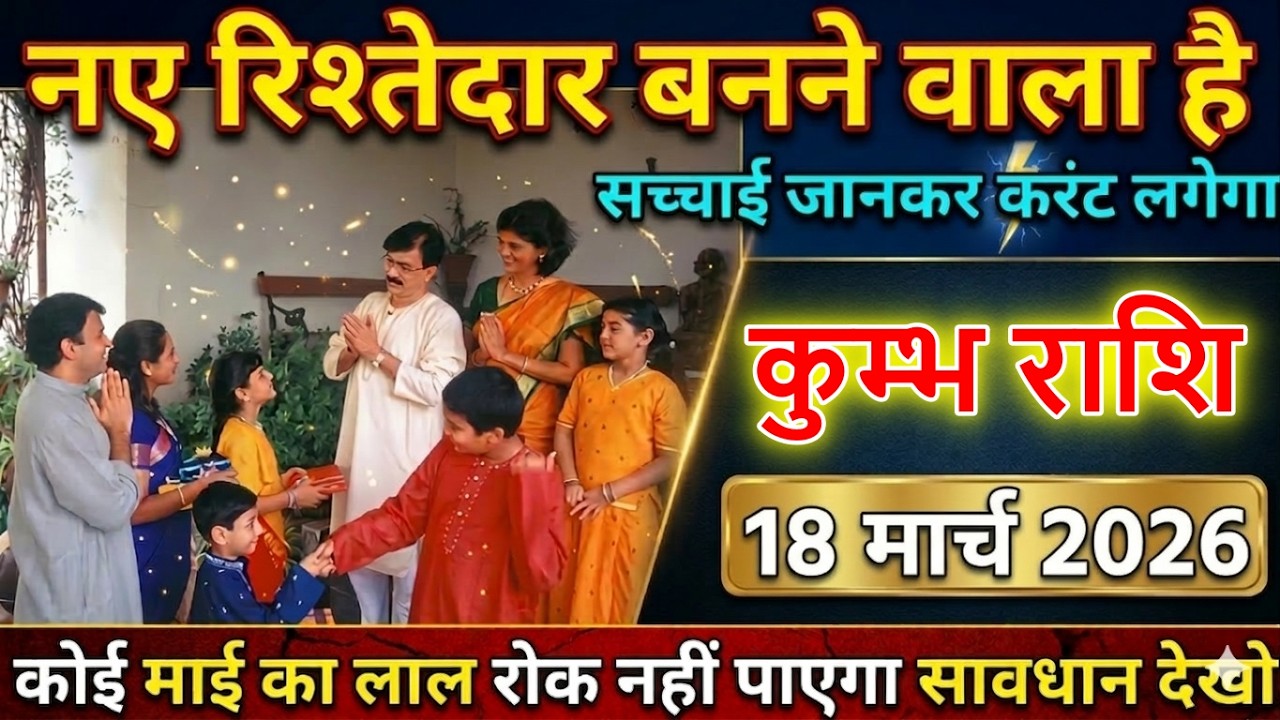 ⚡️ कुम्भ राशि 18 मार्च 2026 को नया रिश्तेदार बनने वाला है 😱 सच्चाई जानकर लगेगा करंट@kumbhrashi