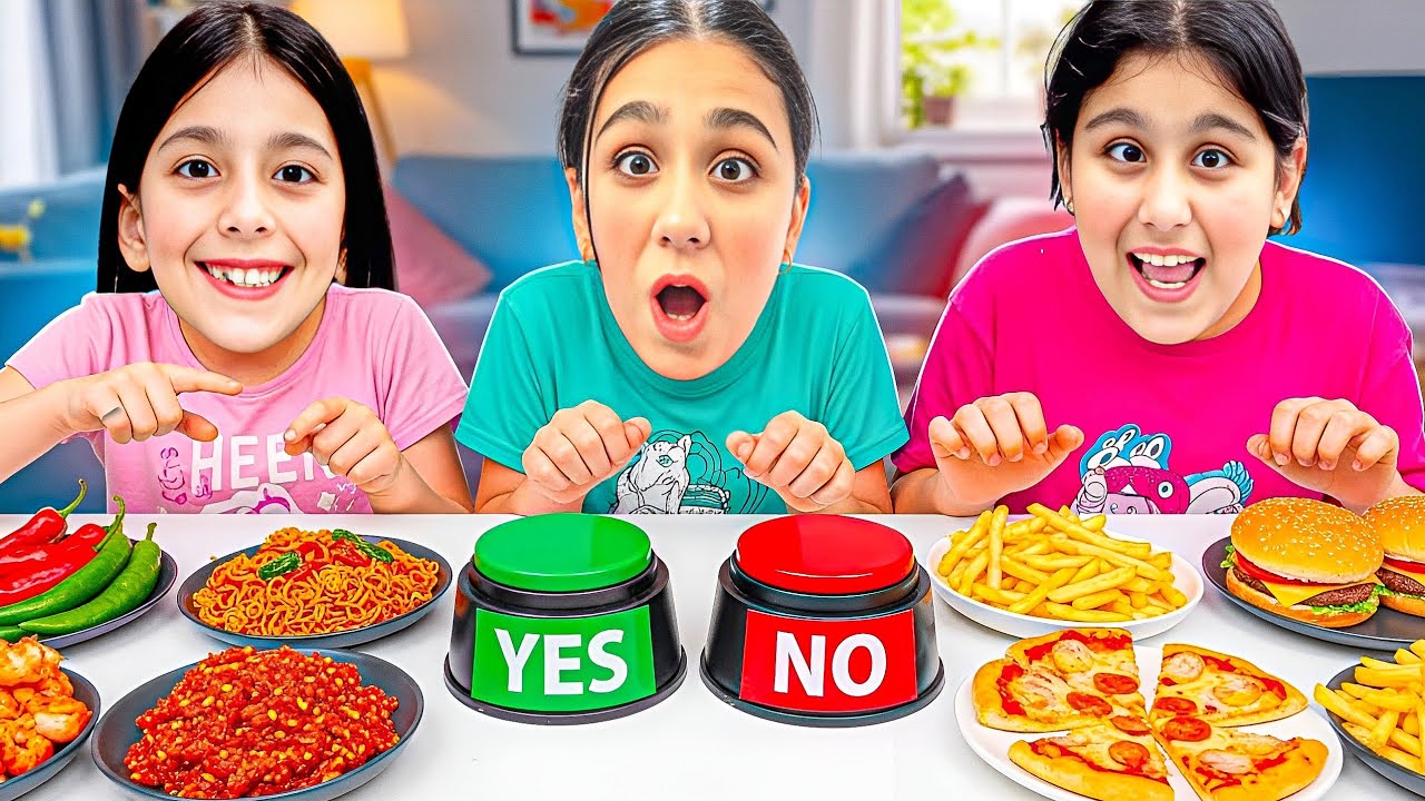 نعم أم لا البنات اختاروا اكلات مستحيلة 😱 تحدي بين هيلين وهيفي وليليان 🔥 yes or no challenge