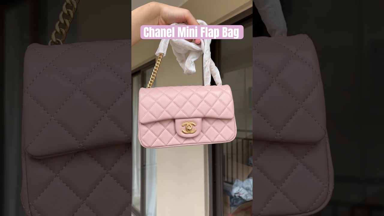 Chanel Mini Flap Bag in Pink #chanel #chanelbag #chanelflapbag #chanelchainbag
