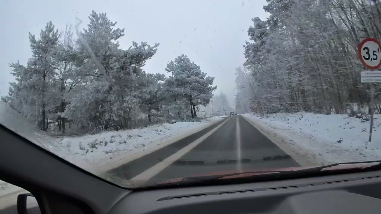 POV Winter Day Drive | Snowy Streets & Quiet City