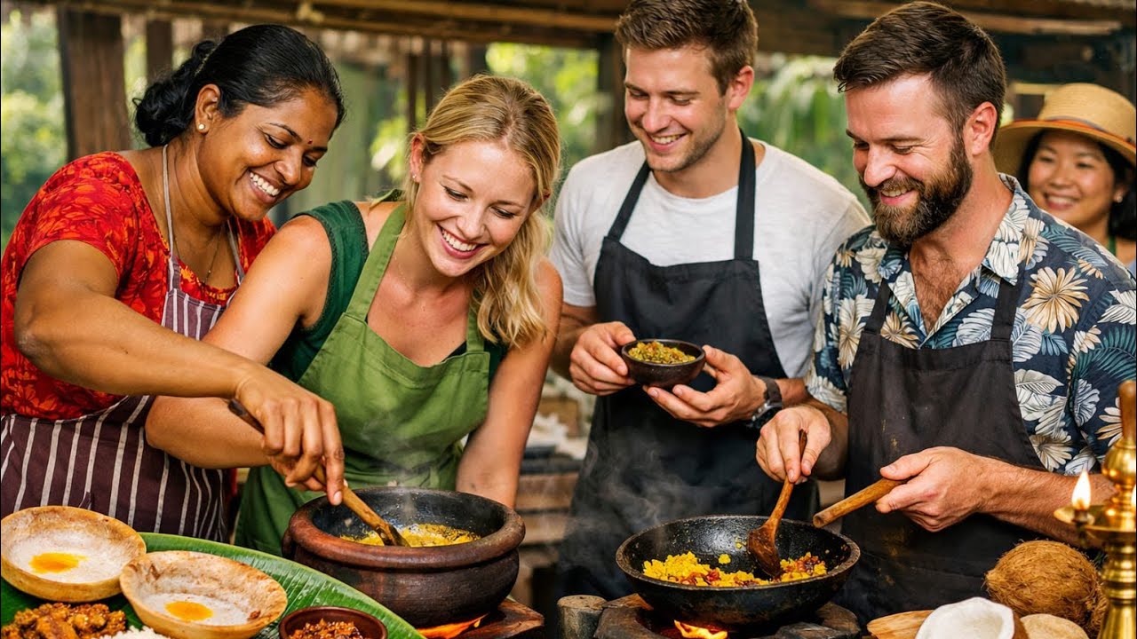 Foreigners Learn Authentic Sri Lankan Cooking at Our Home 🇱🇰🍛 | Amazing Cultural Experience