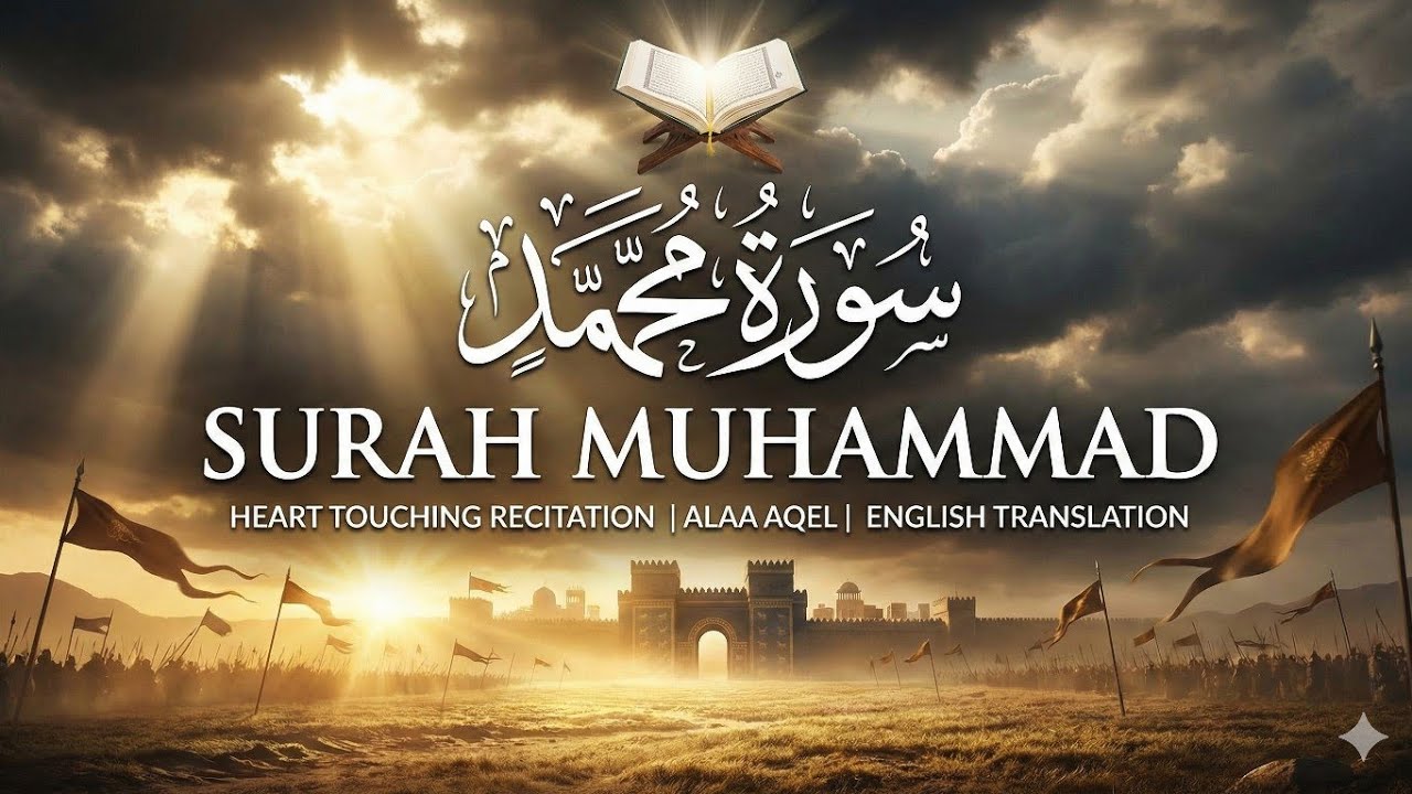 Surah Muhammad |(سورة محمد)Heal Your Heart| Beautiful Recitation Alaa Aqel with English translation.