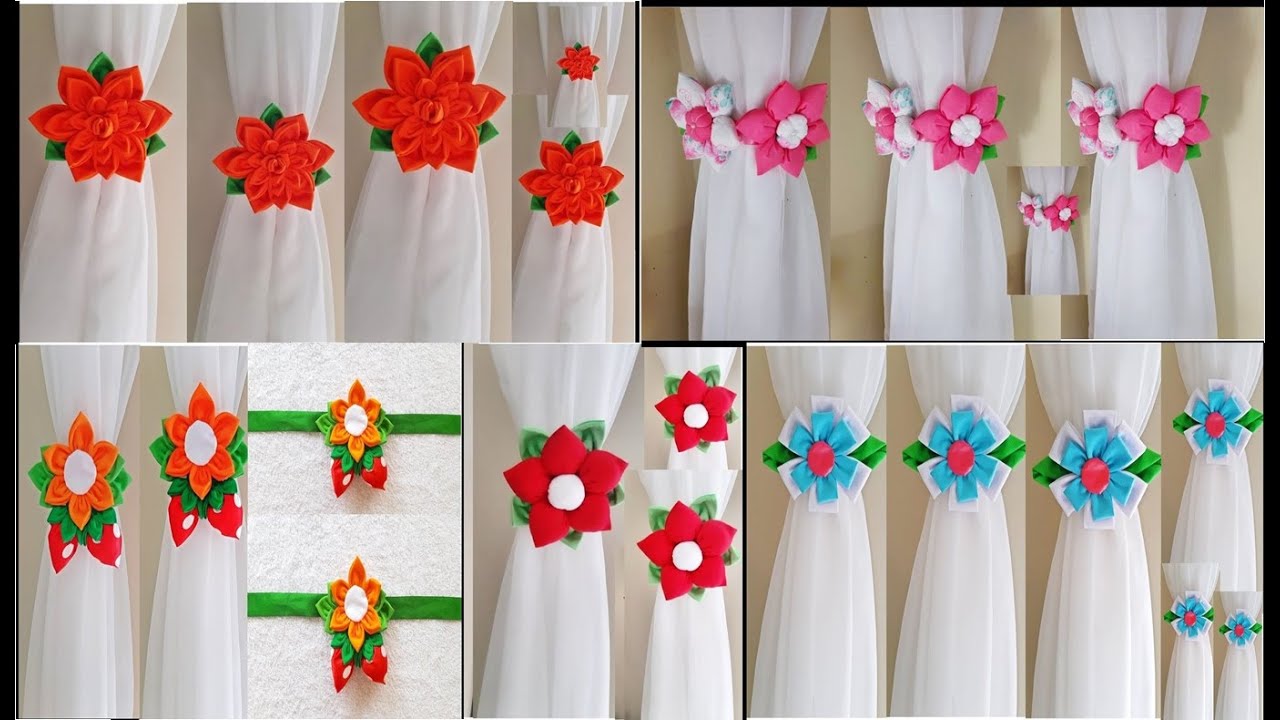 5 IDEIAS FEITA COM FUXICO /PRENDEDOR PRA CORTINA