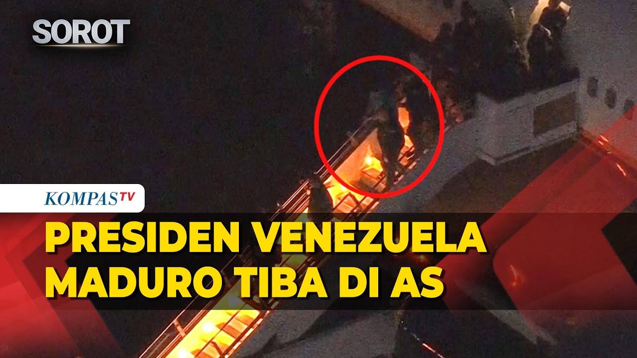 Detik-Detik Presiden Venezuela Maduro Tiba di AS dengan Pengawalan Ketat