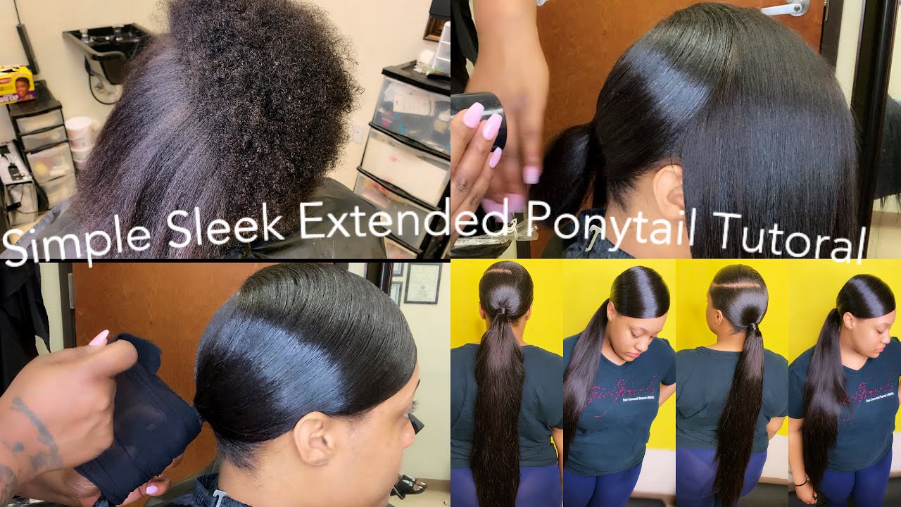 HOW TO: Extended Ponytail And Swoop Tutorial  on natural hair| BEGINNER FRIENDLY | protective cap