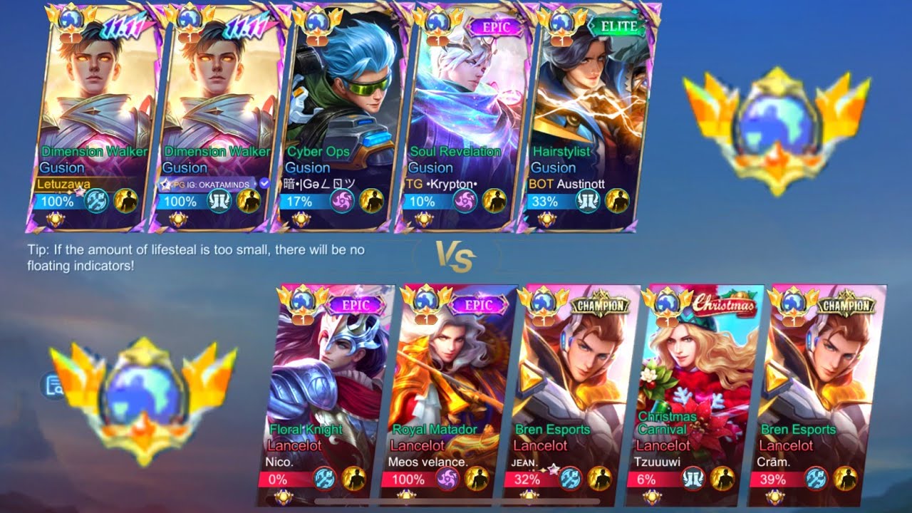 BATTLE OF FASTHANDS!! 5v5 Global Gusion vs Global Lancelot 🔥