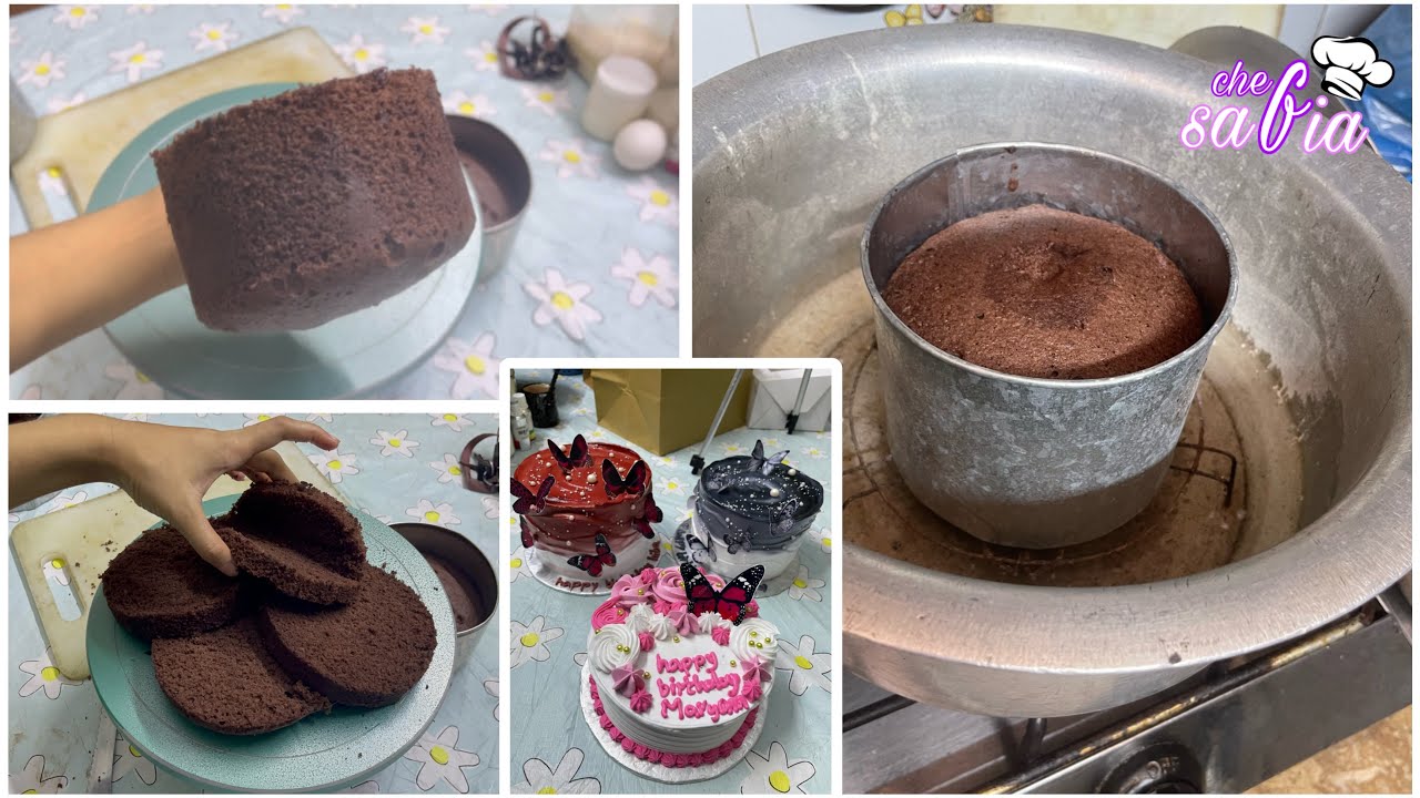 Without oven 2 pound heighted Chocolate Cake full recipe in details | Vlogs with Safia