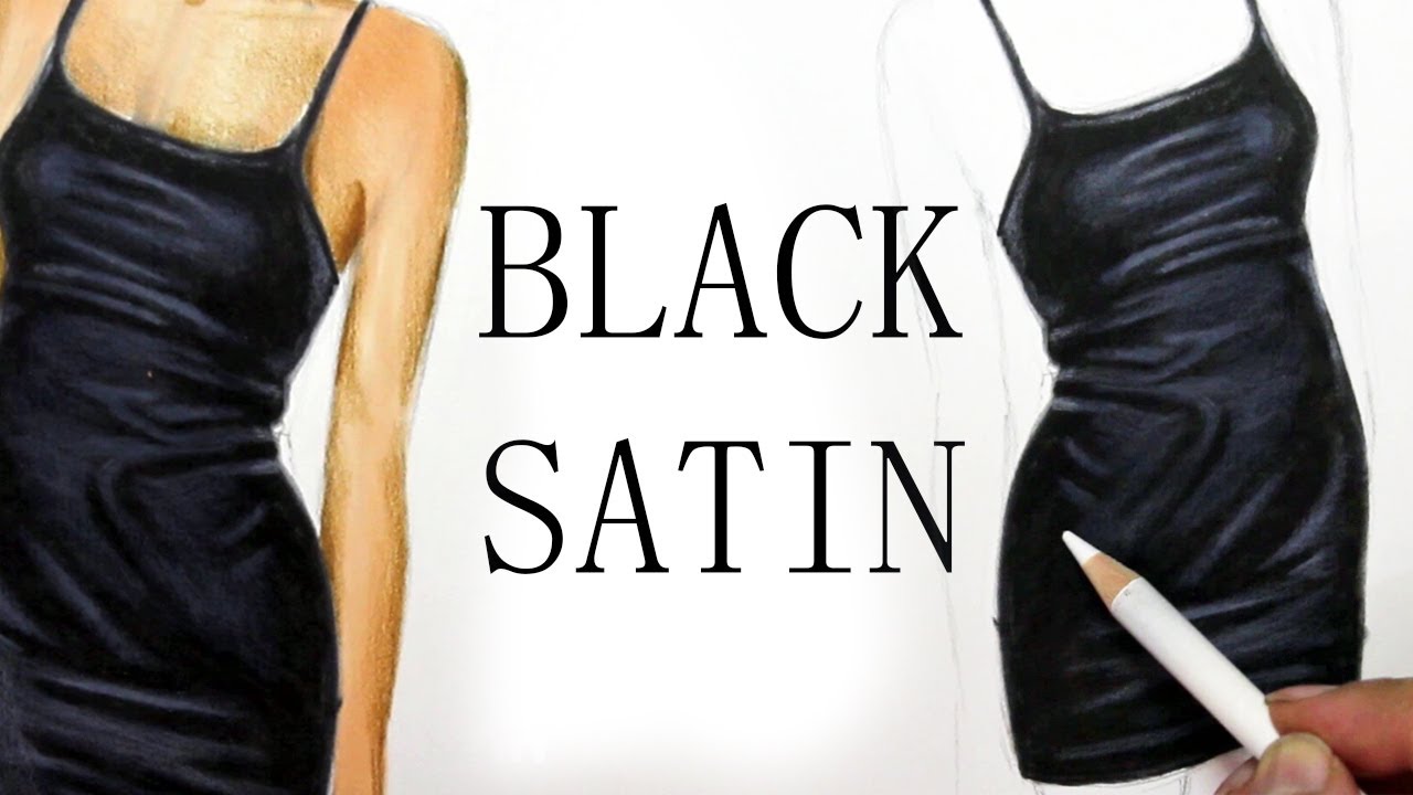 How to Draw Black Satin Slip Dress | Daily Art