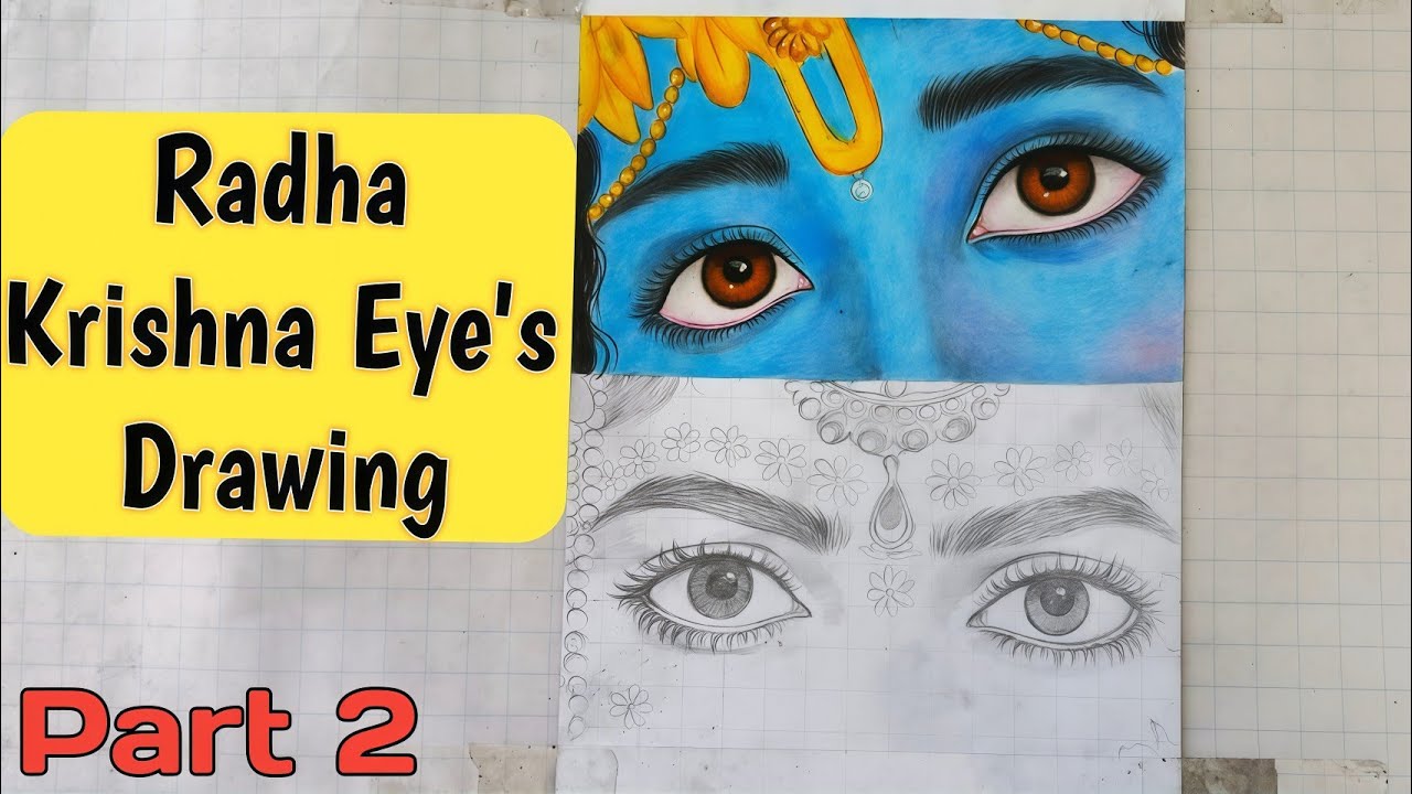 How to Draw Radha Krishna Eyes 😍 Easy & Realistic (Step by Step) | Part 2