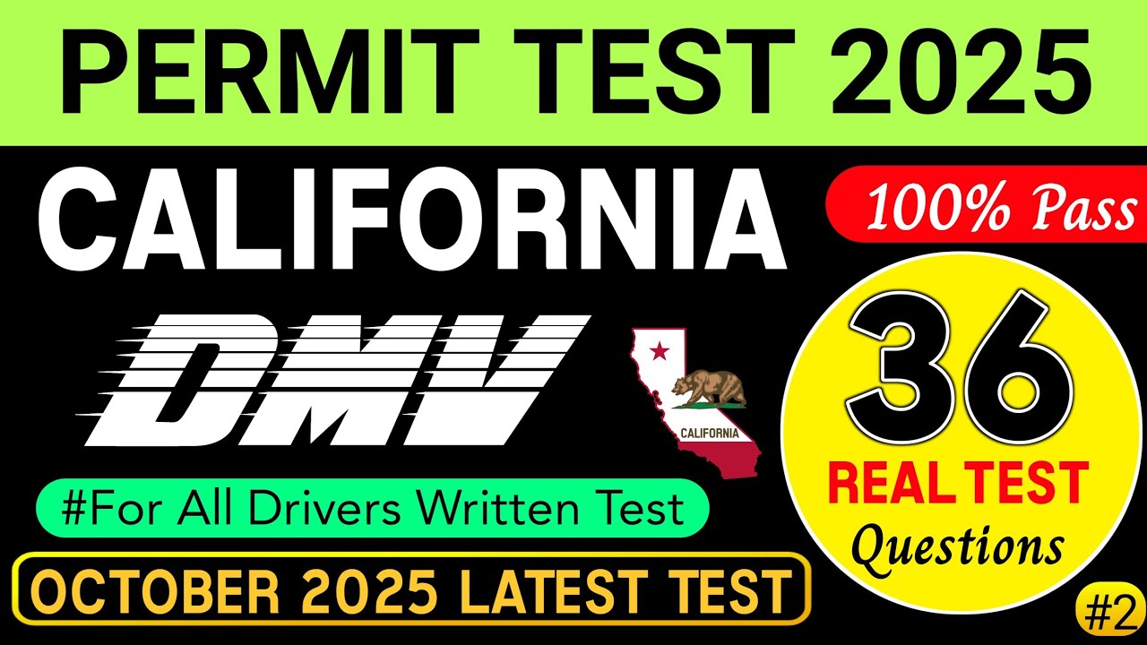 Permit Test Study Guide | California DMV Permit Test 2025 | DMV Written Test 2025 California