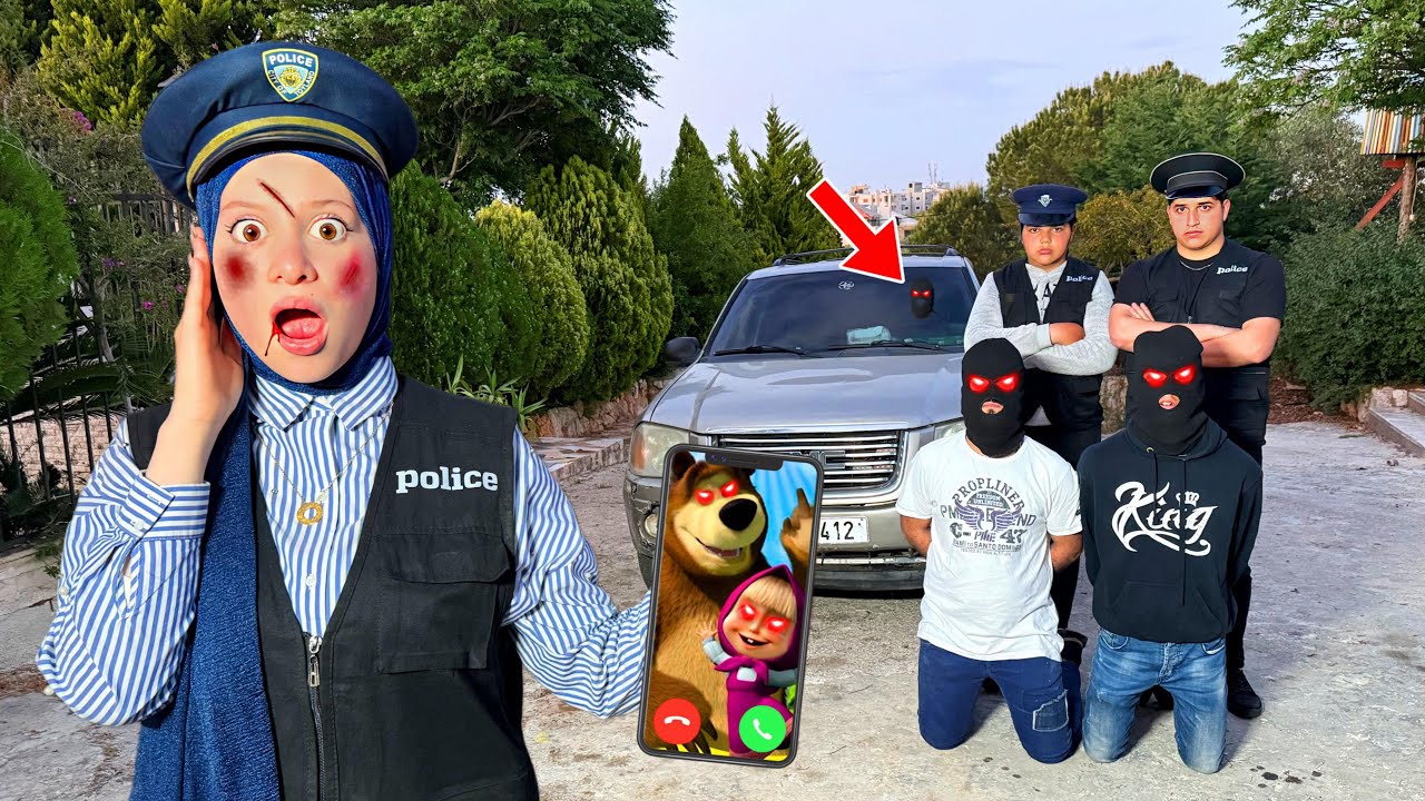 صرنا شرطة لمدة 48ساعة👮🏻‍♀️ طاردنا الحرامية بسيارة الشرطة الساعة 3:00 صباحاً…!!مخيف