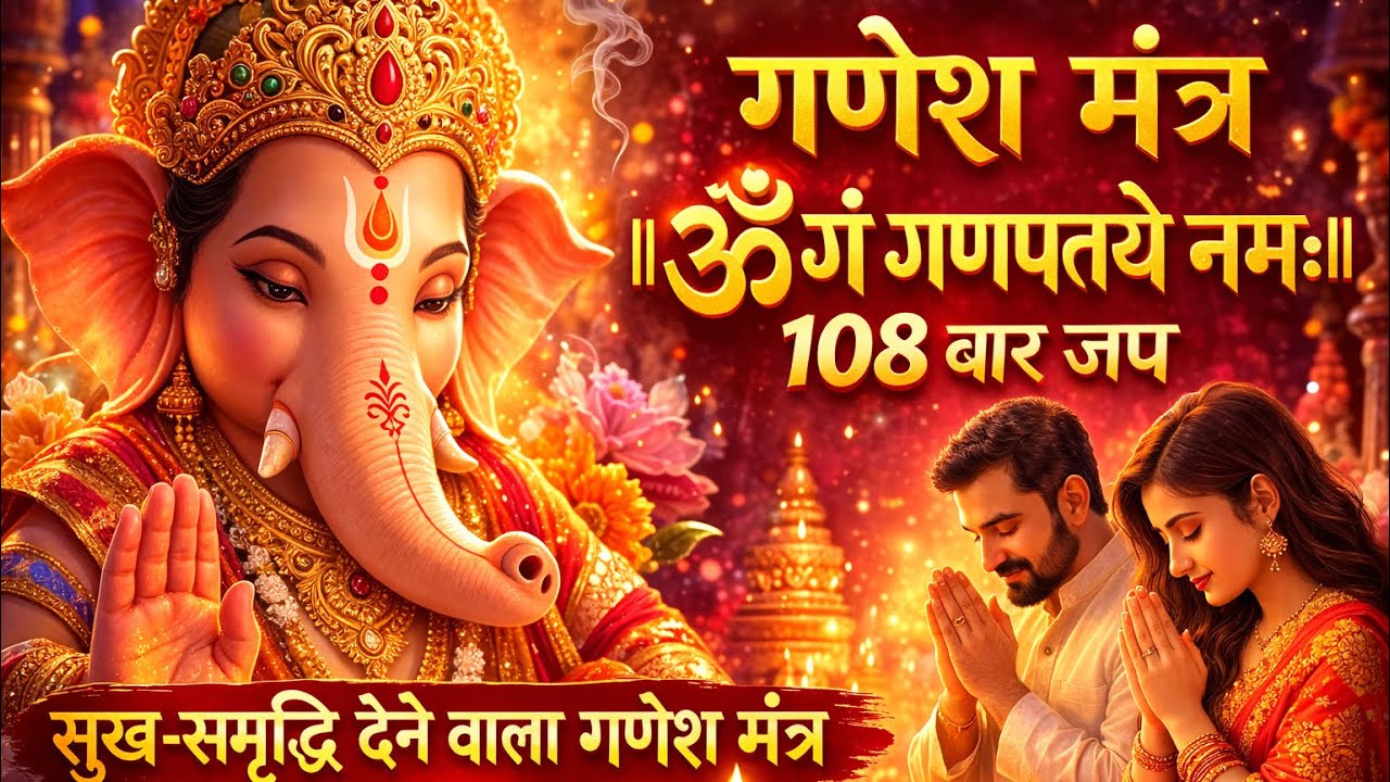 ॐ गं गणपतये नमः |सुख समृद्धि देनें वाला गणेश मंत्र|Om Gan Ganapatay Namha| Gauri Nandan Tumko Vandan