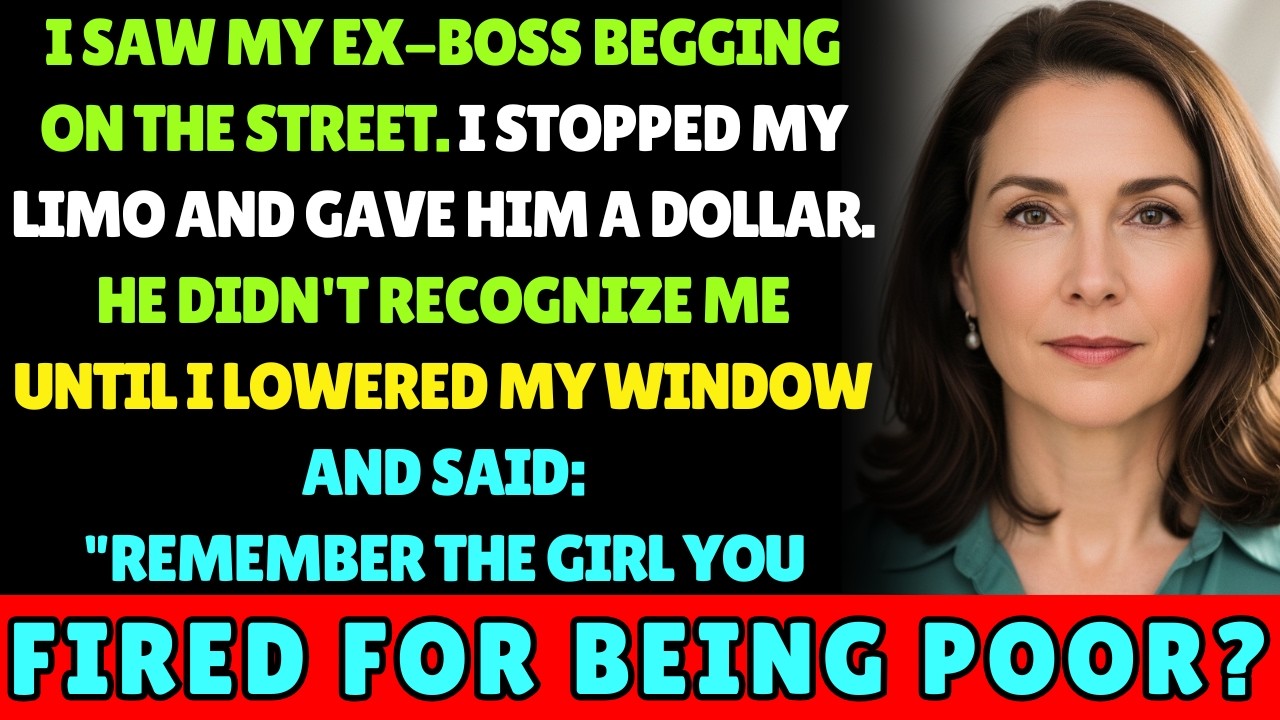 I saw my former billionaire boss begging for food. I rolled down my limo window and said just one .