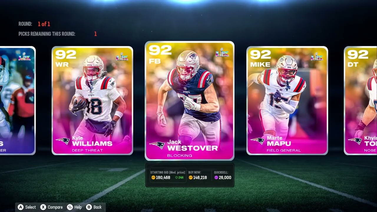 Madden 26 -Season 5  level 45 New England Patriots Theme Team Grinding hard to get 92 overall p8