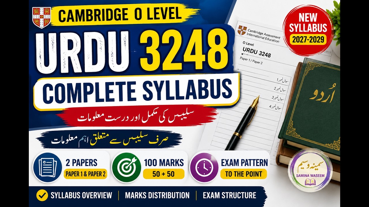 Cambridge O Level Urdu 3248 Syllabus Explained in 5 Minutes | Paper 1, Paper 2, Marks & Exam Pattern