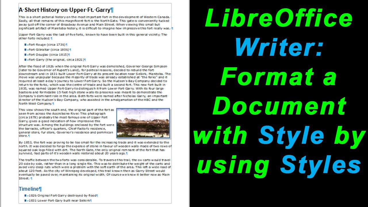 LibreOffice Writer: Format with Style by using Style Formatting.