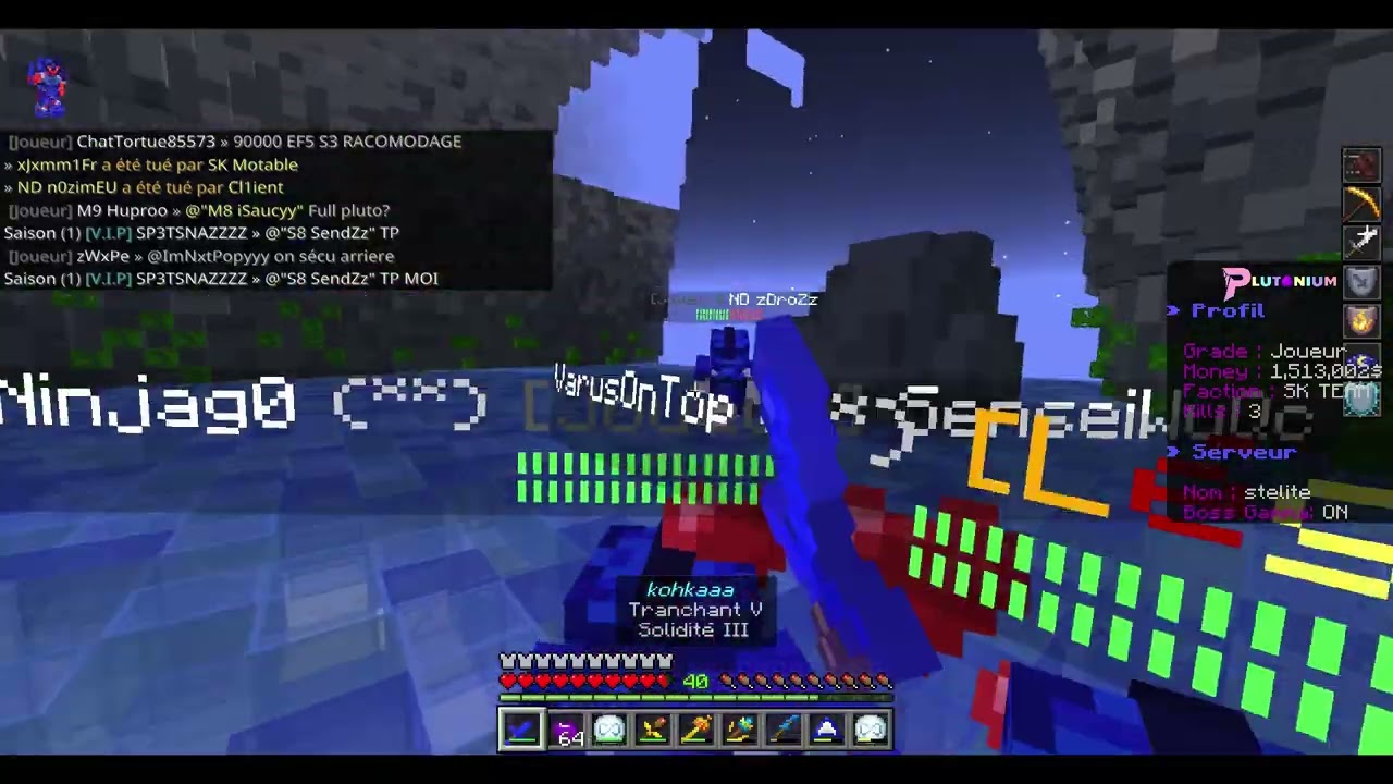 2 Full plutonium drop sur plutonium et plutonium dans la faille de plutonium stelite